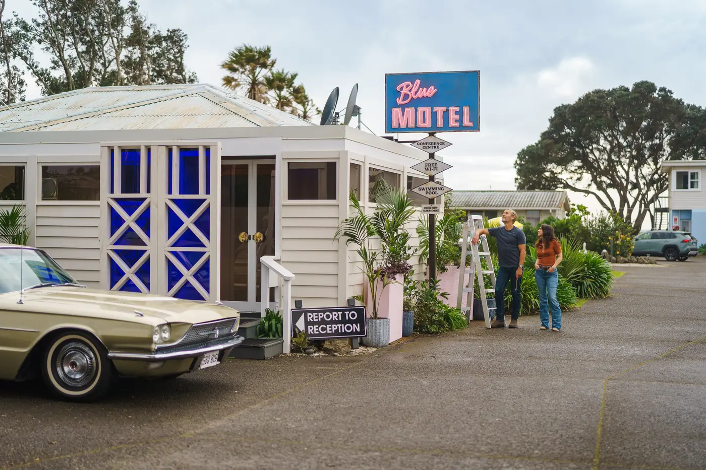 The Blue Motel, the fictional seaside motel at the center of Blue Murder Motel