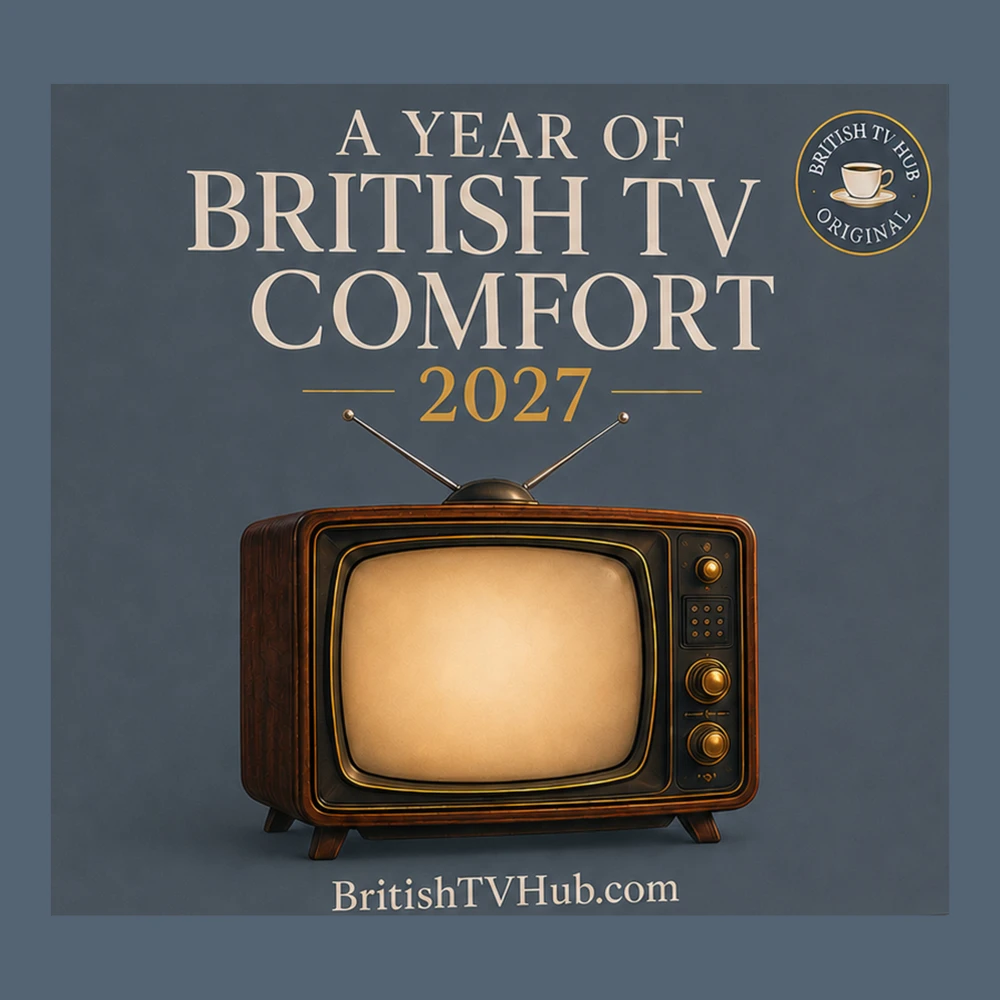 A Year of British TV Comfort 2027 wall calendar cover