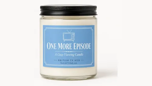 One More Episode soy candle from British TV Hub